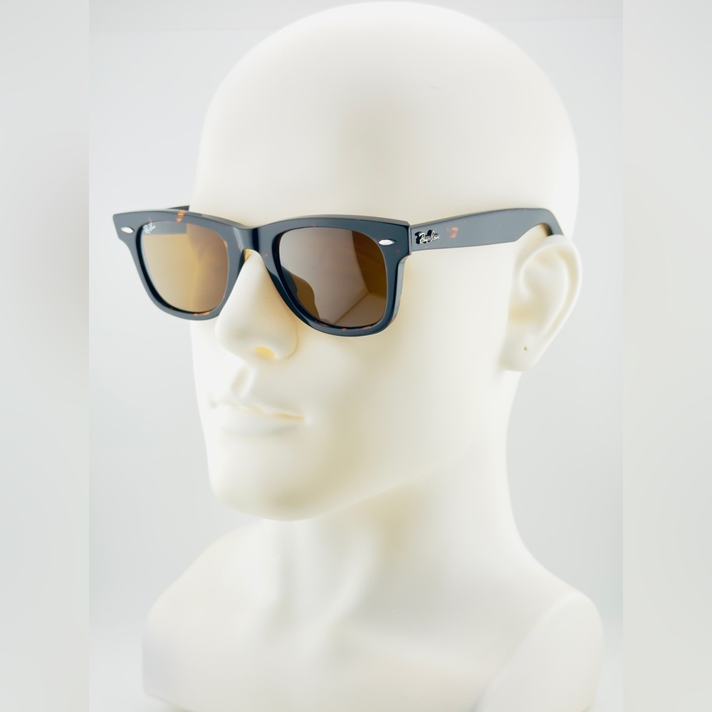 Ray-Ban Sunglasses RB2140 Wayfarer Classic Tortoise Frame Brown Lenses 50mm New! - Picture 2 of 13